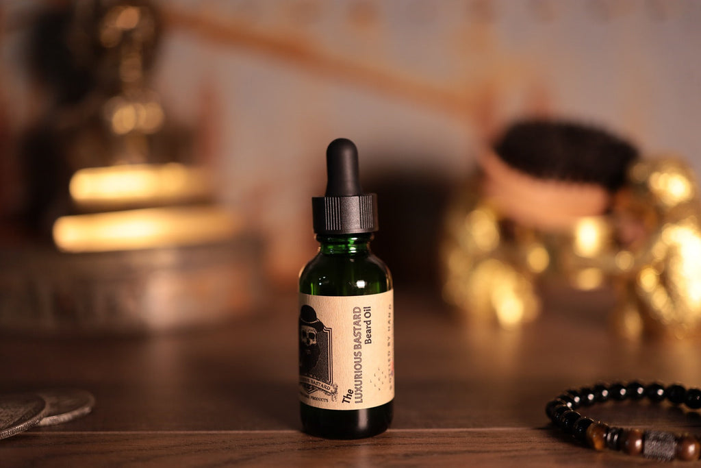 1oz green bottle Luxurious beard oil with dropper top