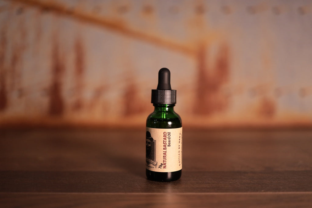 1oz green bottle Natural beard oil with dropper top
