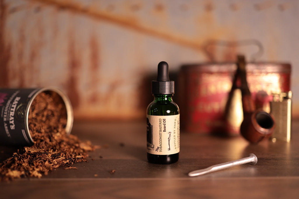 1oz green bottle  tobacconist beard oil with dropper top