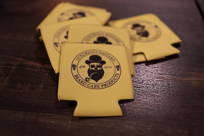 yellow and black foam can koozies cooler