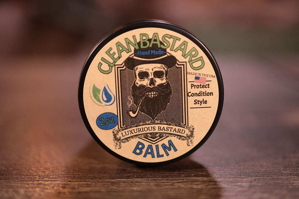 2oz black tin clean bastard beard balm
