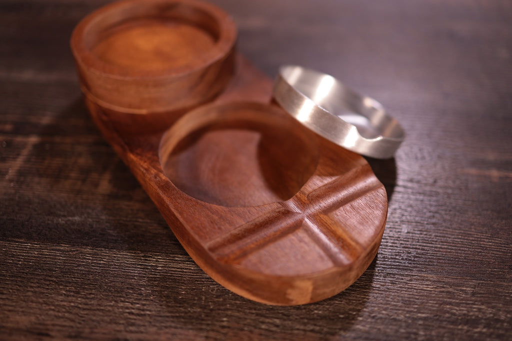 wood cigar pipe & drink ashtray